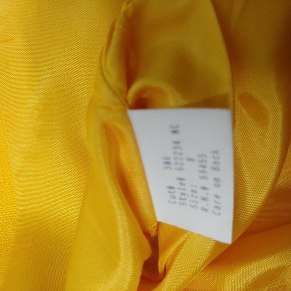 Vintage 80s Gilmor Womens 8 Blazer Button Floral Pocket Square Yellow Sunshine - Picture 12 of 12